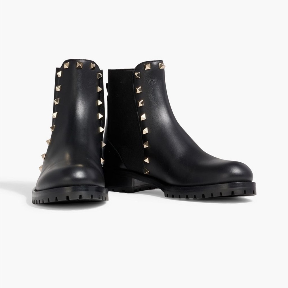 Valentino Garavani Rockstud Leather Chelsea Boots Black Sz 39 / 8.5 - Picture 13 of 14